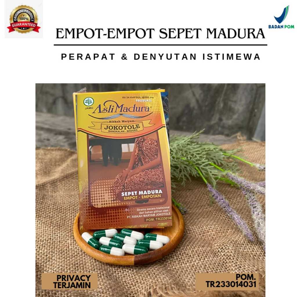 OBAT KAPSUL JAMU SEPET MADURA BOTOL ISI 24 KAPSUL  MERAPATKAN MENGENCANGKAN KEWANITAAN SARI RAPET MA