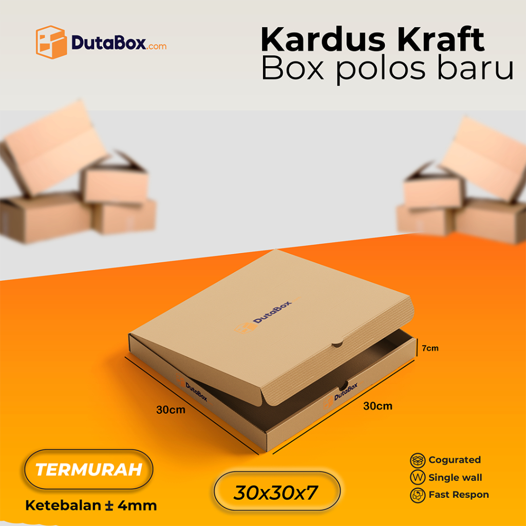 

Kardus Box Baru 30x30x7 ( Single wall ) Kardus packing Pizza