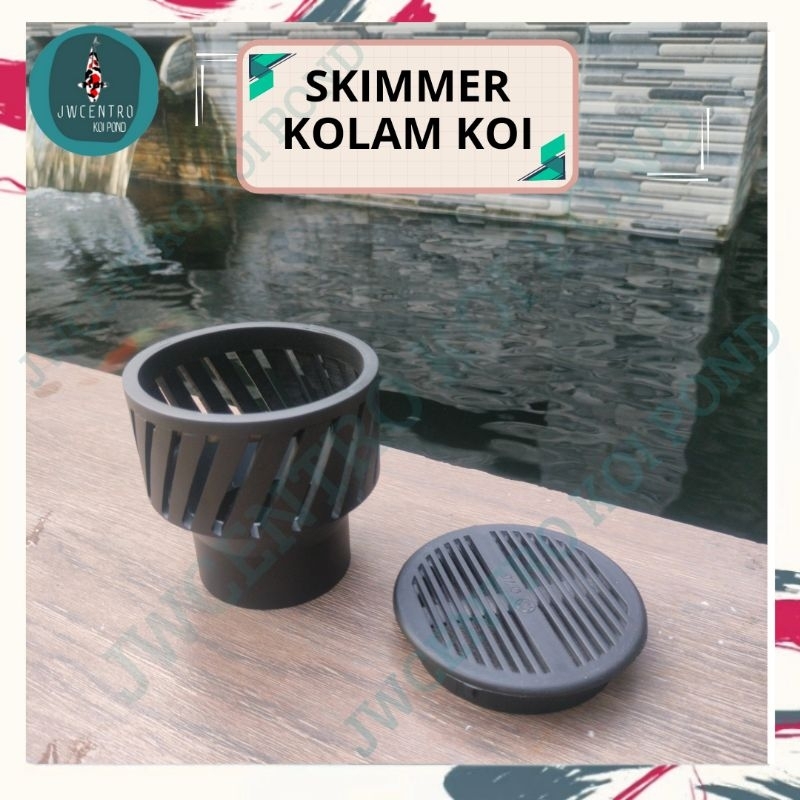 Skimmer kolam koi statis style pembersih permukaan air kolam koi ukuran 3"x1.5"