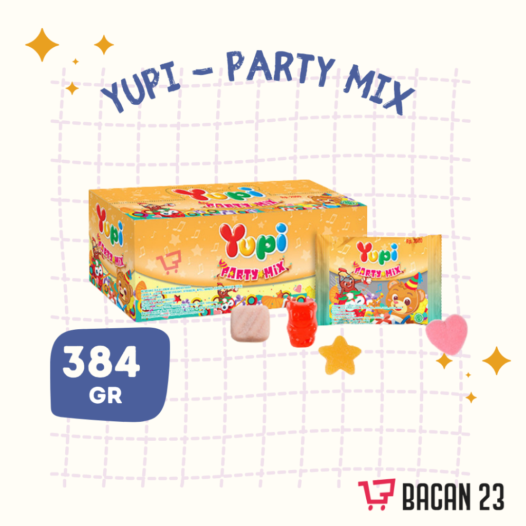 

Yupi Party Mix 384gr (12pcs x 32gr) Yupi Aneka Rasa