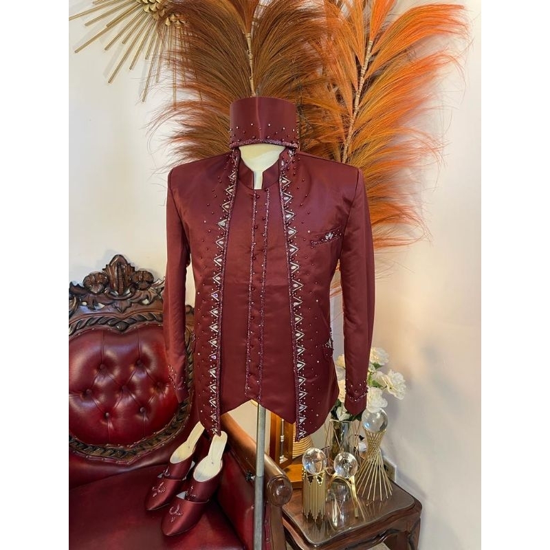 terbaru Beskap jas akad high twist / beskab akad/ basofi pengantin semi wool high twist / basofi aka
