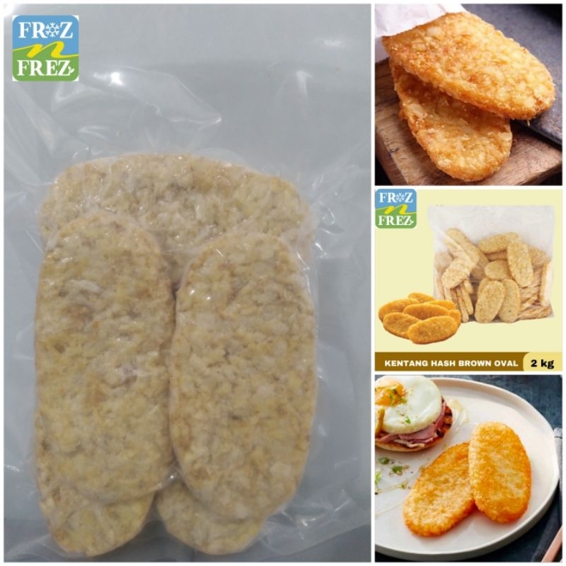 

Snow Valley Hash Brown Oval / Kentang Hashbrown ala Mc Donal | Repack isi 8 pcs