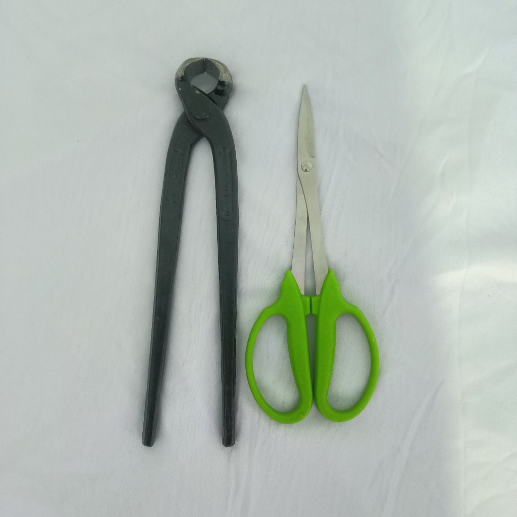 paket hemat catok Bonsai modifikasi dan gunting prunning bonsai hijau peralatan bonsai