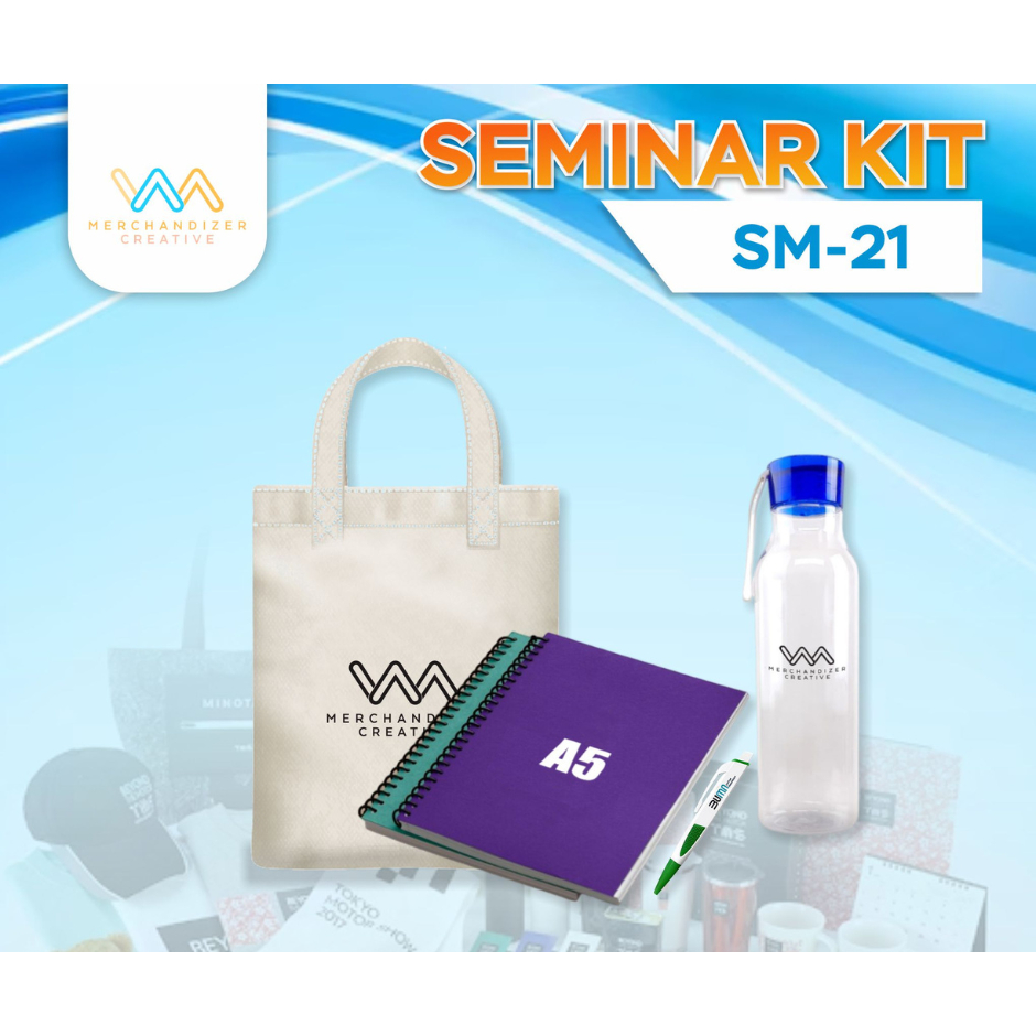 

Tas Kanvas, Tumbler Colada, Notebook A5, dan Pulpen Sablon - Paket Seminar Kit Custom Desain