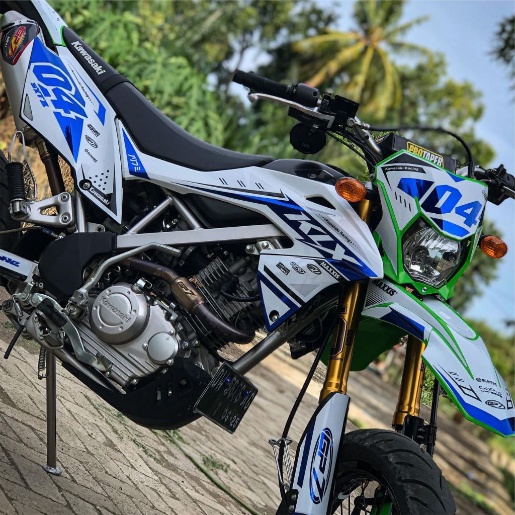 0274 (COD) Sticker Decal KLX 150 BF/SE Kombinasi Biru Candy FullBody Bebas Request Terbaru - Sticker