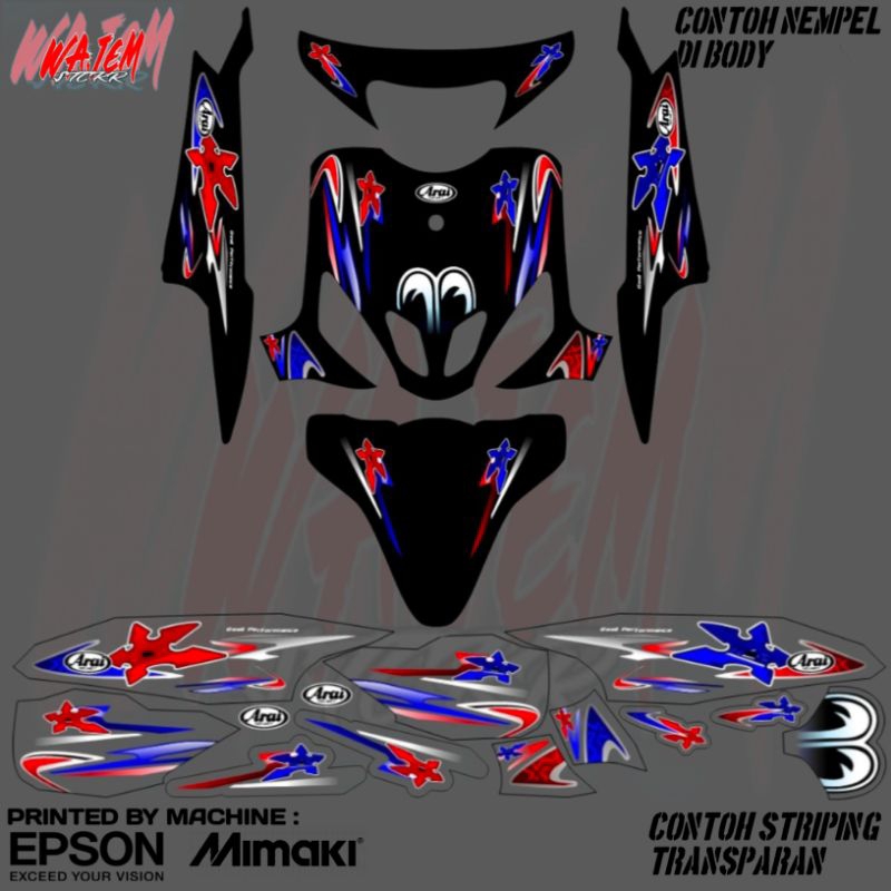 STRIPING TRANSPARAN MIO SPORTY MODEL ARAI