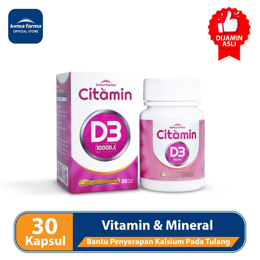 CITAMIN D3 1000 IU 30 KAPSUL / VITAMIN D3 / KIMIA FARMA