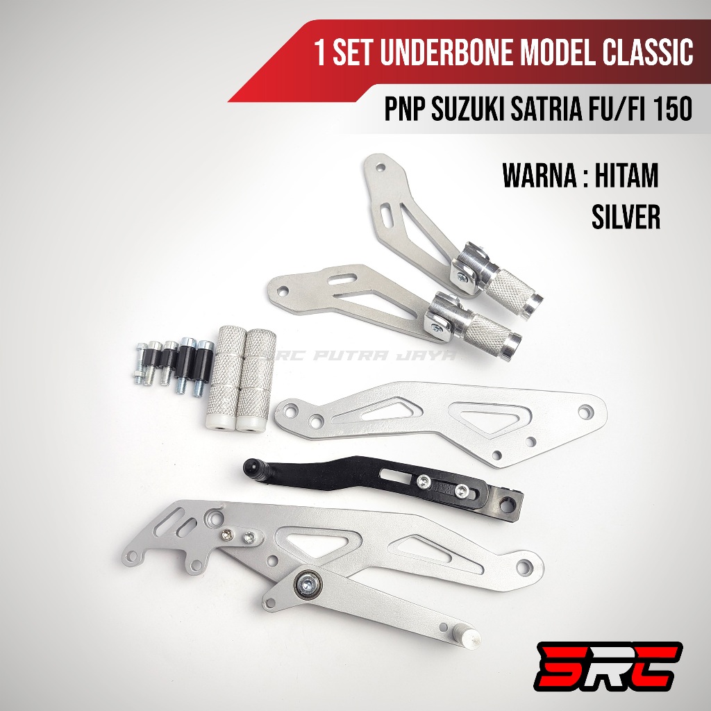 1 Set Underbone Suzuki Satria Fu/Fi 150 Karbu / Injeksi Model Classis Footstep Belakang Jalu Lipat