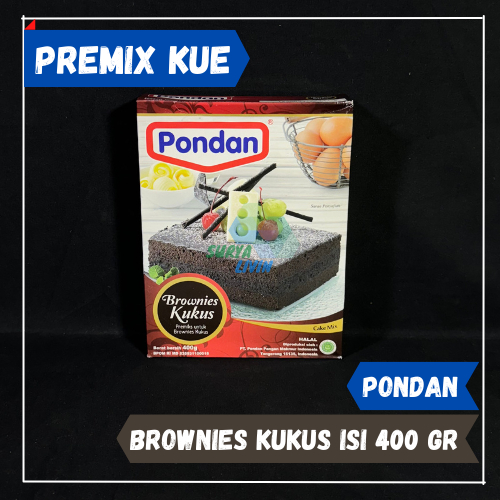 

Pondan Premix Brownies Kukus isi 400gr / Premix Kue / Cake Mix / Kue Brownies / Steam Brownies