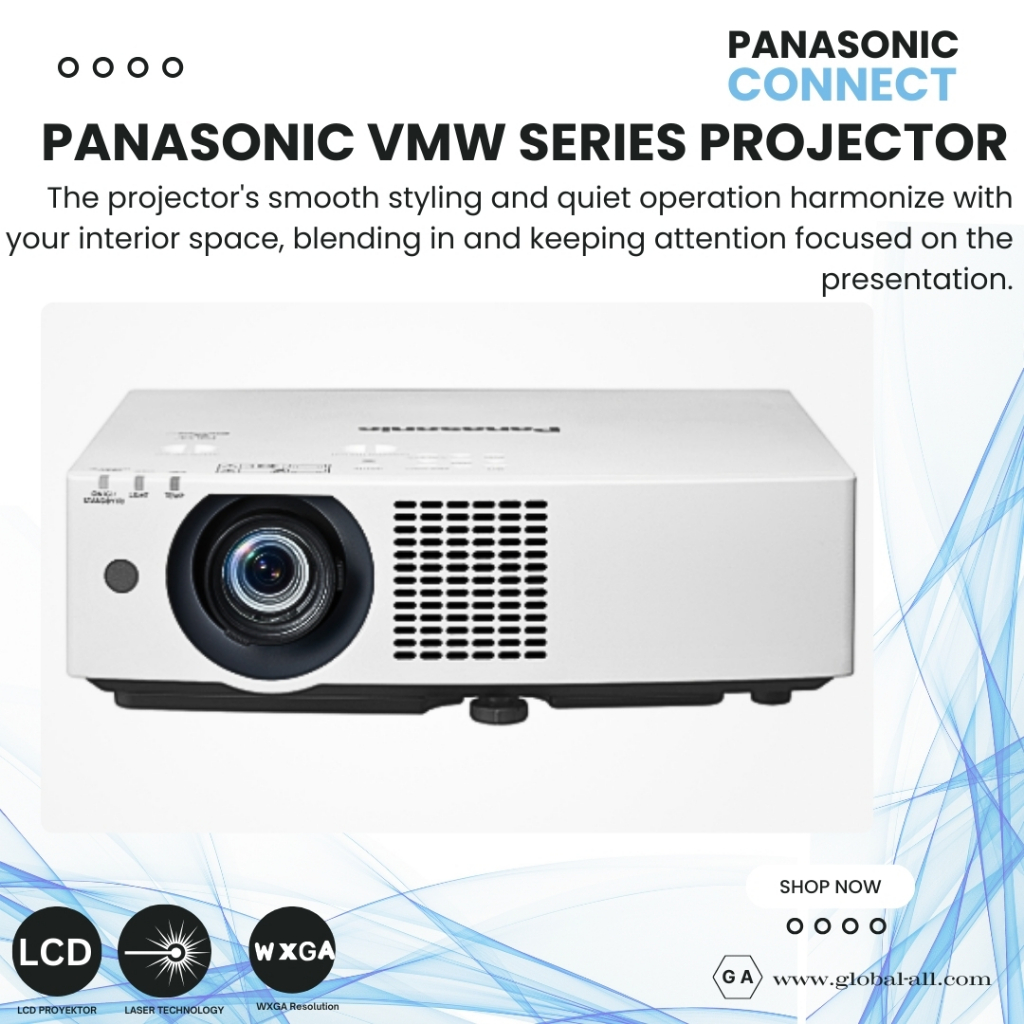 PANASONIC PT-VMW51 Proyektor Presentasi Profesional Teknologi Laser LCD 5200 Ansi WXGA