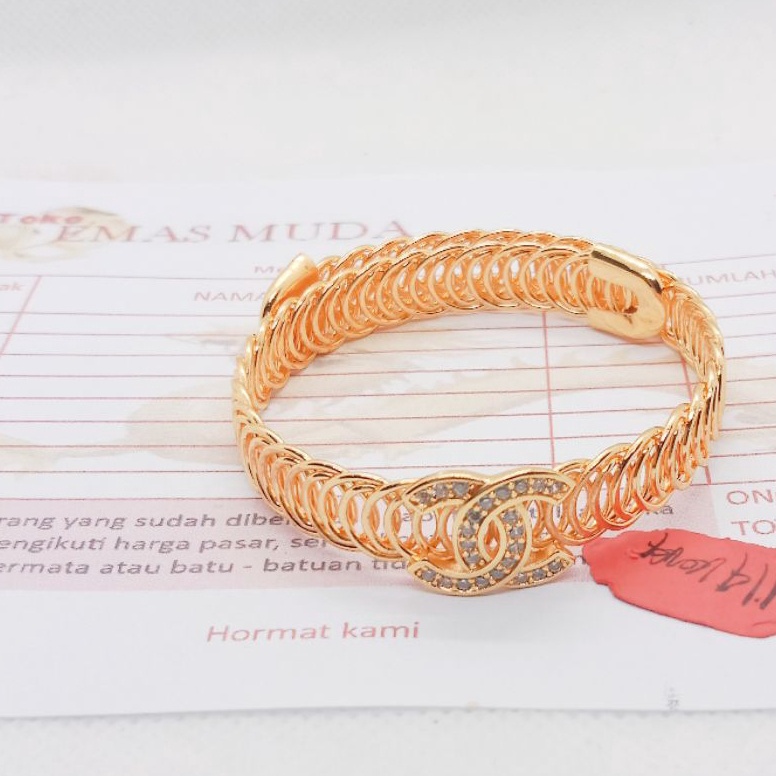 KODE M27Y cod gelang anak mewah kekinian murni berlapis emas mudah 24 karat kadar 177