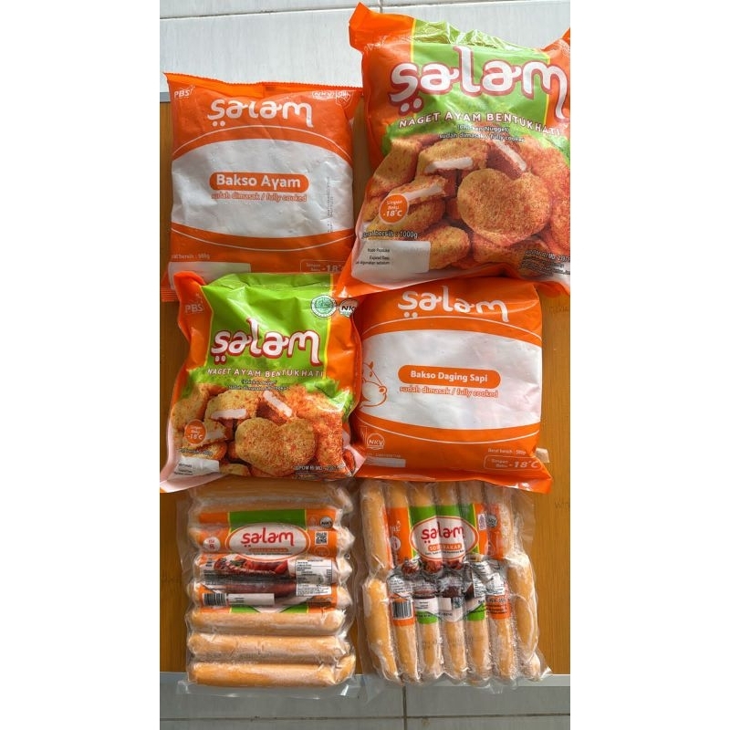 

All Varian Salam (Chicken Nugget, Chicken Nugget Bentuk Hati, Sosis, Bakso)