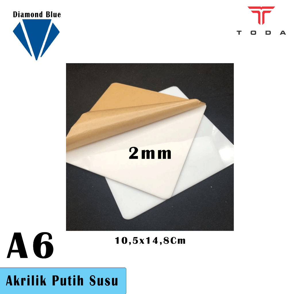 

Akrilik putih susu ukuran A6 2mm