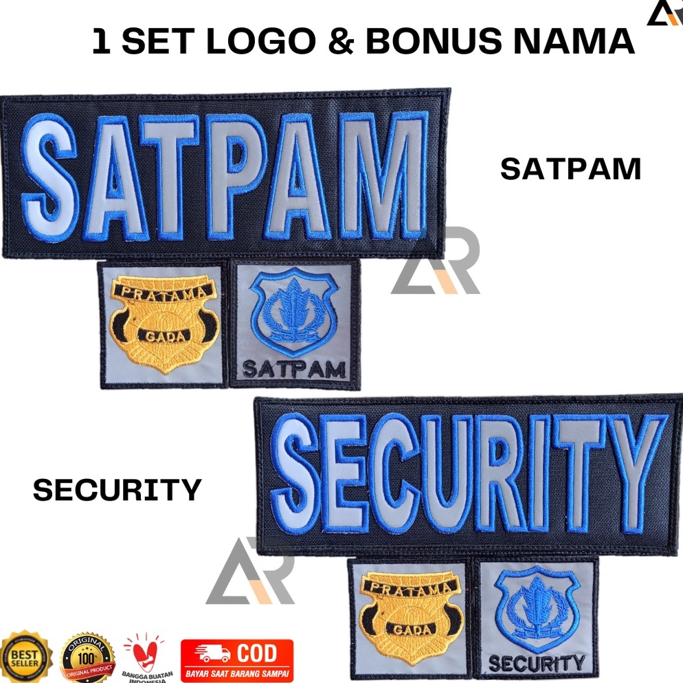 KODE S32T LOGO fullset lengkap SECURITY  LOGO SATPAM  BONUS NAMA TAG BORDIR  Logo Bordiran Komputer 