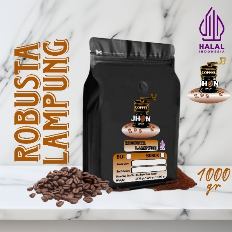 

Kopi Robusta Lampung Biji atau Bubuk Kemasan 1000 gr (1kg)