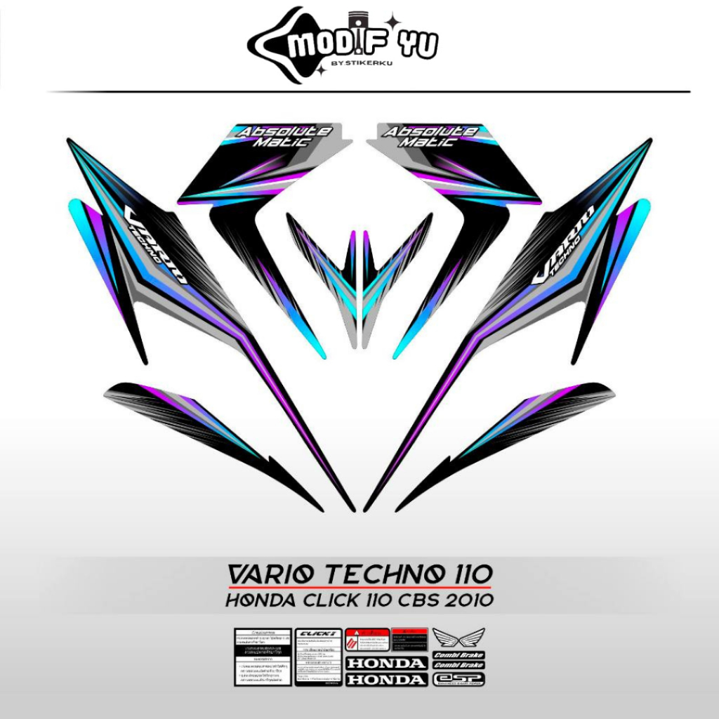 STRIPING VARIO TECHNO 110 / 22 / STIKER VARIO / STICKER / VARIO / 110 / TECHNO / TEKNO / LAMA / OLD 