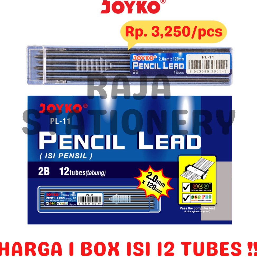 

JOYKO PENCIL LEAD 2mm 2B ISI PENSIL MEKANIK 2 Joyko PL11 12PCS KODE L6A3