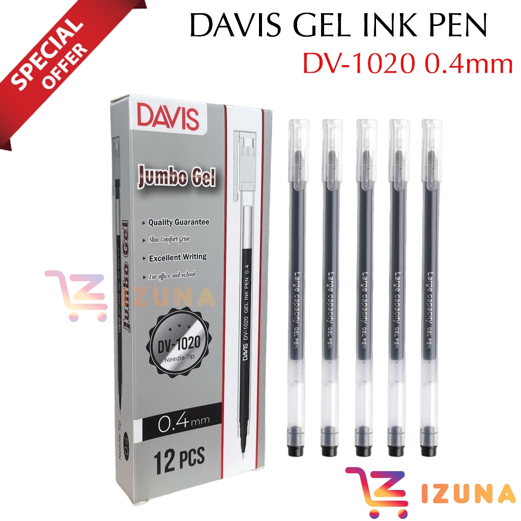 

IZ - ATK021 DAVIS GEL INK DV-1020 NEEDLE TIP 0.4MM / PULPEN GEL INK / PULPEN / PENA / PEN / DAVIS DV-1020 GEL INK PEN 0.4MM / GEL PEN / PEN GEL