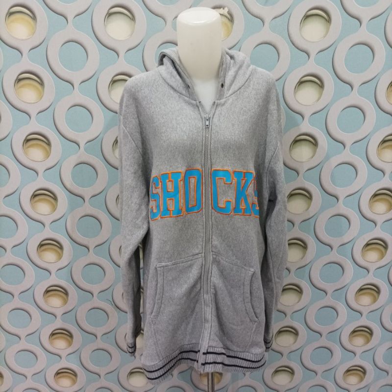 SWEATER HOODIE ZIPPER SECOND WANITA SHOCK9 ORIGINAL SIZE L CWR067