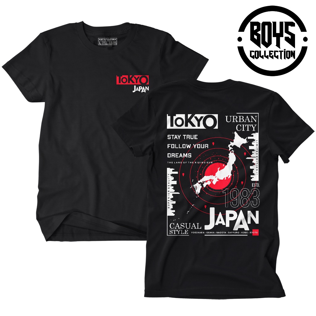 Kaos Tokyo Japan Kaos Distro Katun Combed 24s T-shirt Pria  BC190