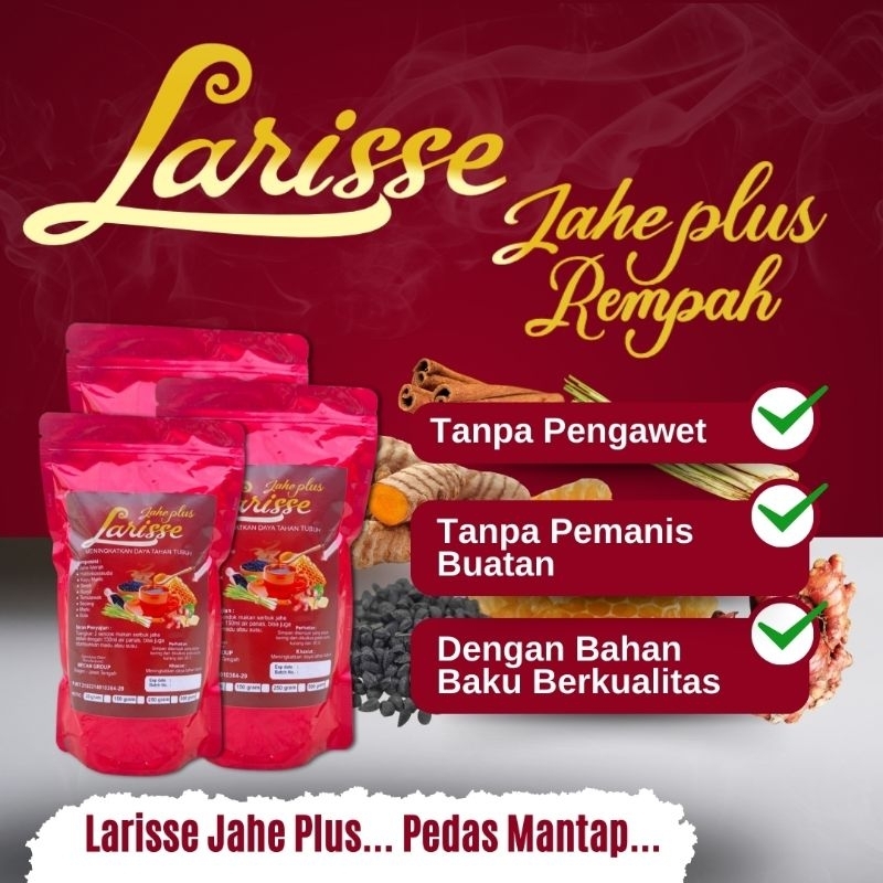 

Larisse Jahe Plus Rempah | Jahe Merah Bubuk | Minuman Stamina | Jahe Merah Bubuk Instan | Jahe Merah Bubuk