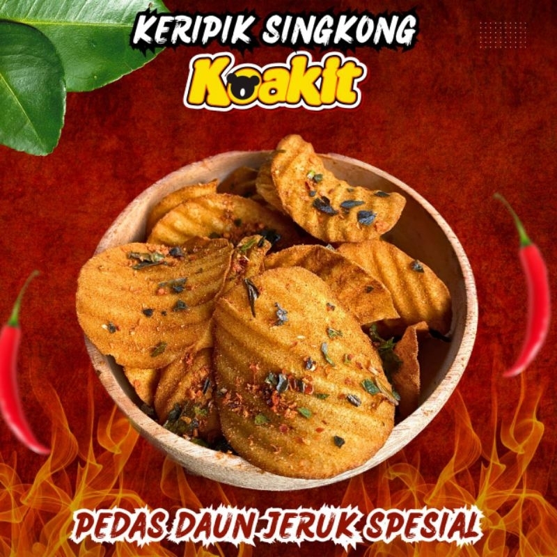 

Keripik Singkong gurih pedas daun jeruk