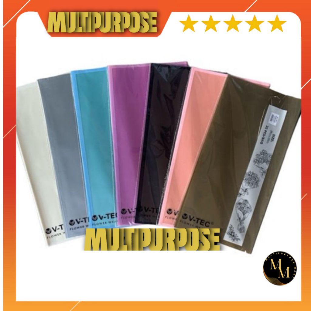 

(20 LEMBAR) KERTAS BUKET BUNGA / WRAPPING FLOWER/ KERTAS BUCKET BUNGA / MONEY BOUGUET WRAPPING VARIAN FULL COLOR CELLOPHANE FLORIST PWM 051-B