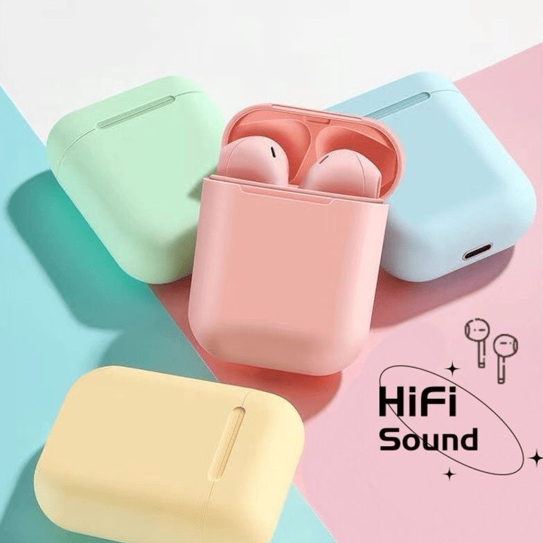 KODE M78L Earphone Bluetooth INPODS WIRELESS i12 MACARON EARPHONE TWS BLUETOOTH 5