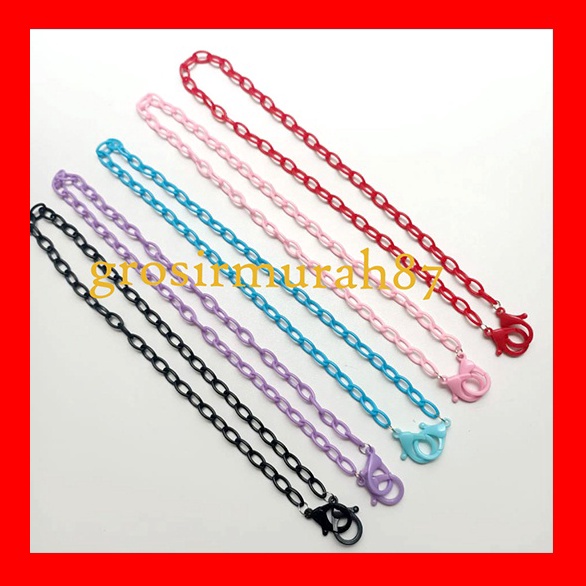 PANAS kalung masker tali strap rantai plastik polos size anak ready stok