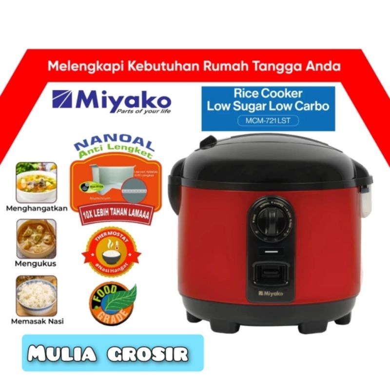 Magic Com Miyako Low Sugar Low Carbo Mcm 721 Lst Magic Com Rendah Gula