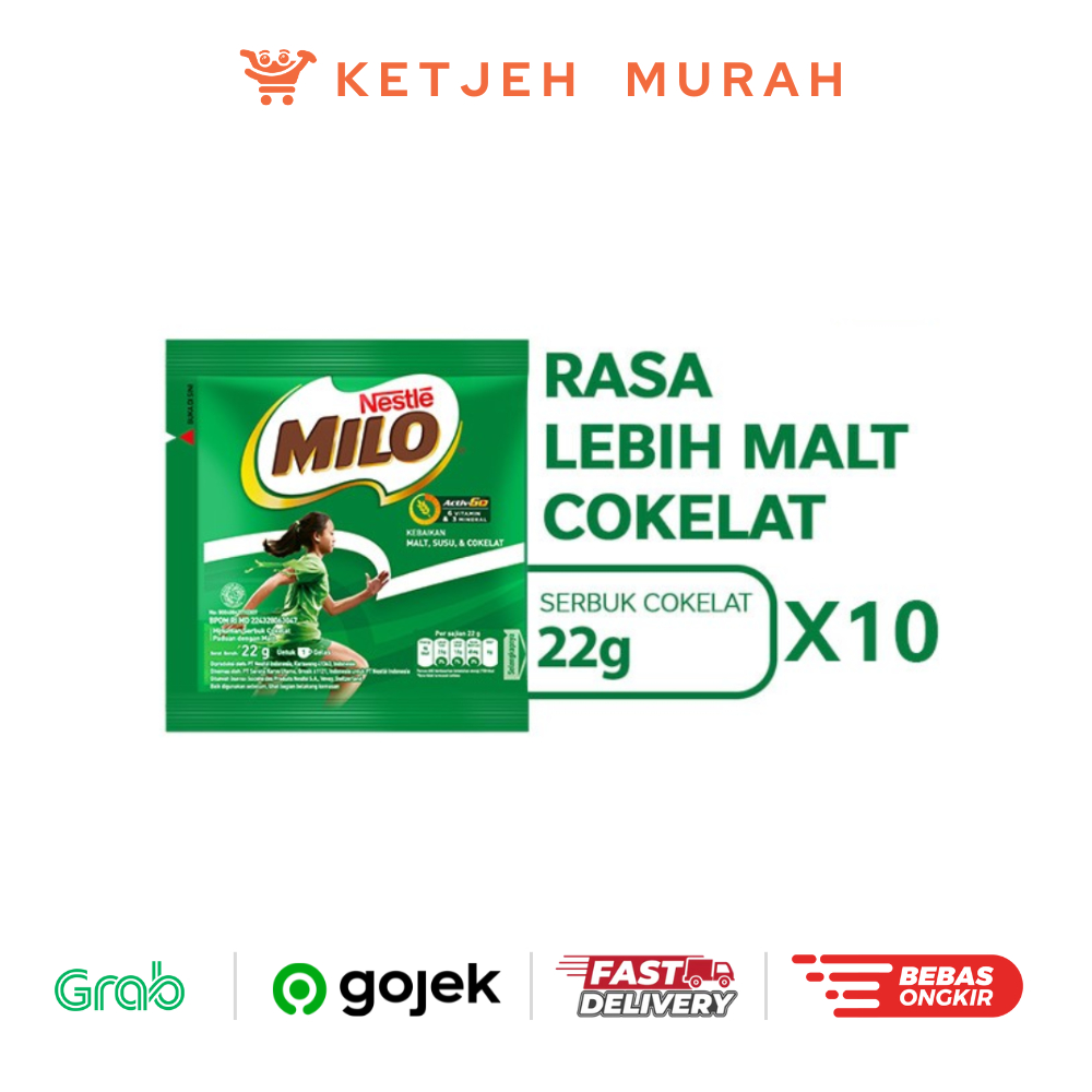 

Milo Activ-Go Susu Coklat 1 Renteng isi 10 Sachet x 22 Gram