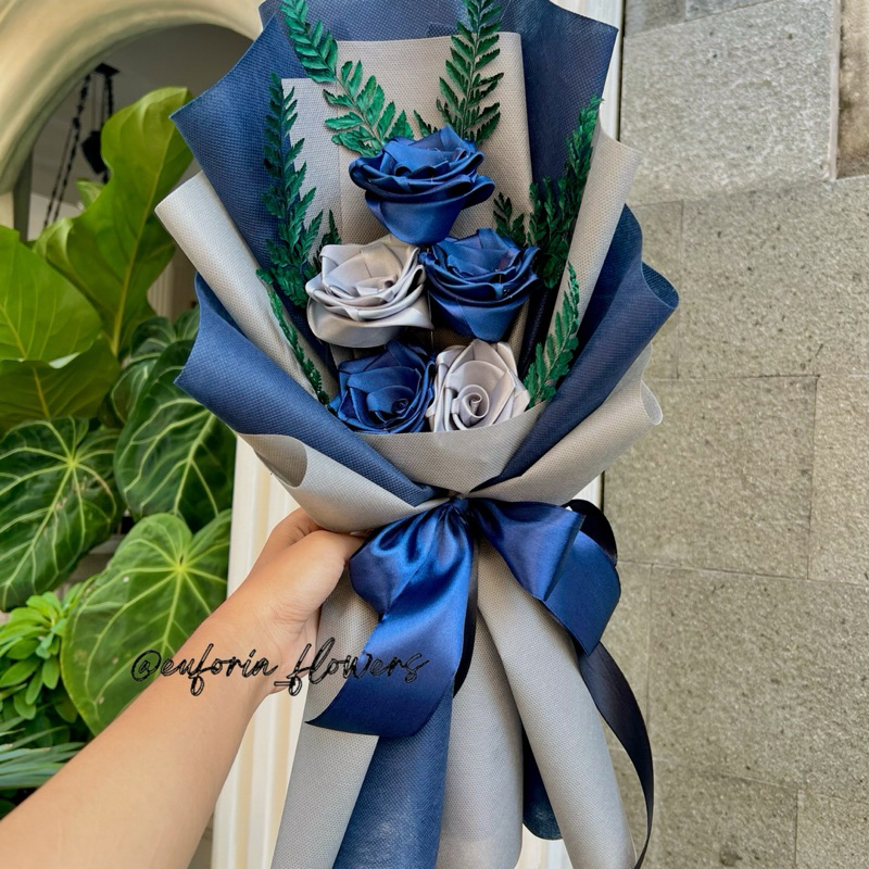 BUKET BUNGA SATIN 5 TANGKAI/BUKET BUNGA SATIN WISUDA/BUKET ANNIVERSARY/BUKET ULANG TAHUN/BUKET EUFOR