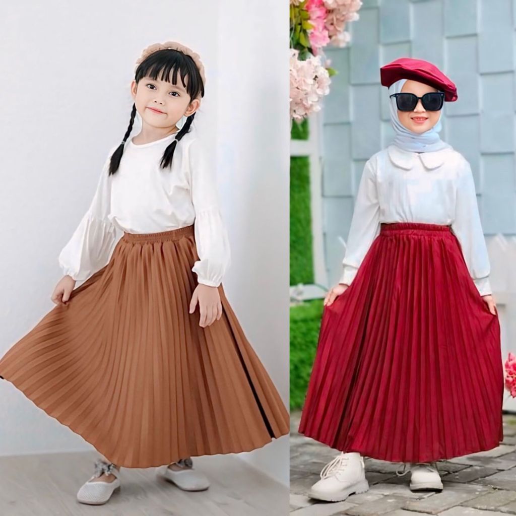 Rok Plisket Anak Usia 9-13 Tahun II Rok Anak Perempuan