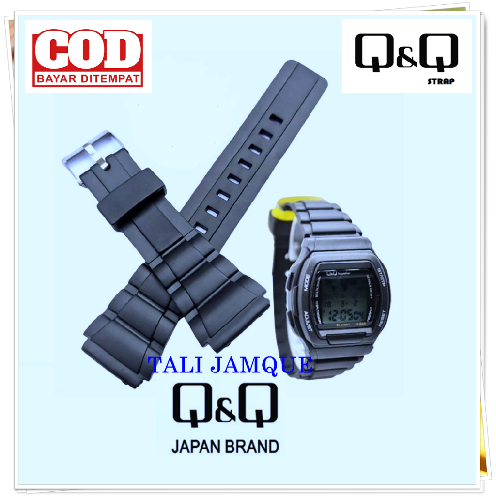 Rubber strap tali jam tangan Q&Q QNQ QQ Databank Data MMW3 MMW3P MMW3P101Y MMW3P102Y MMW3P104Y MMW3P