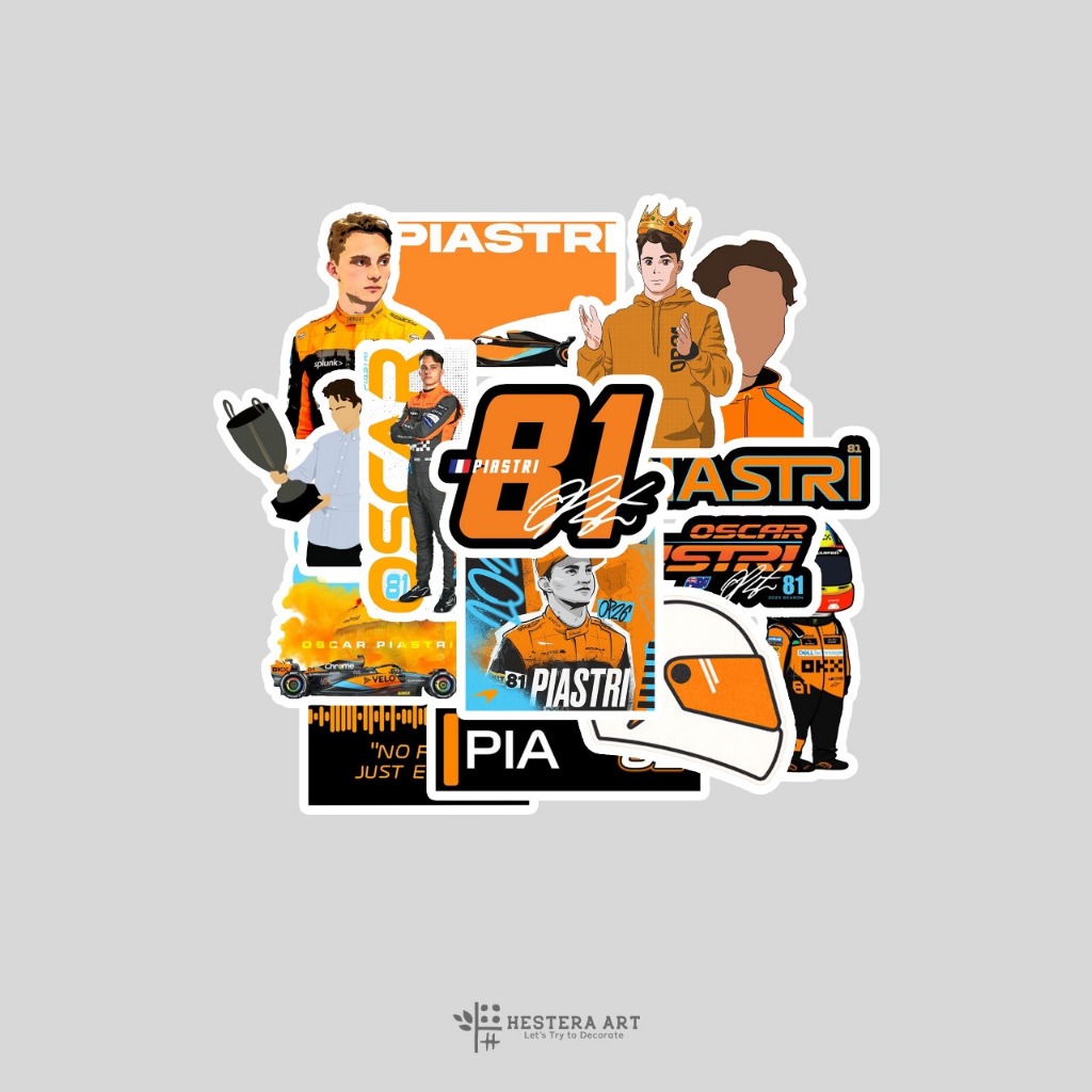 

Stiker Pack Pembalap F1 Sticker Vinyl Doff Laminasi | Stiker Oscar Piastri