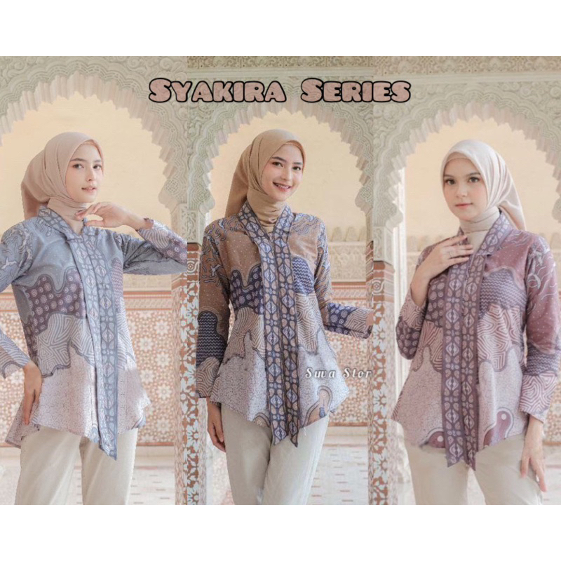 Baju batik Couple Modern Atasan Batik Wanita model Kebaya resleting depan