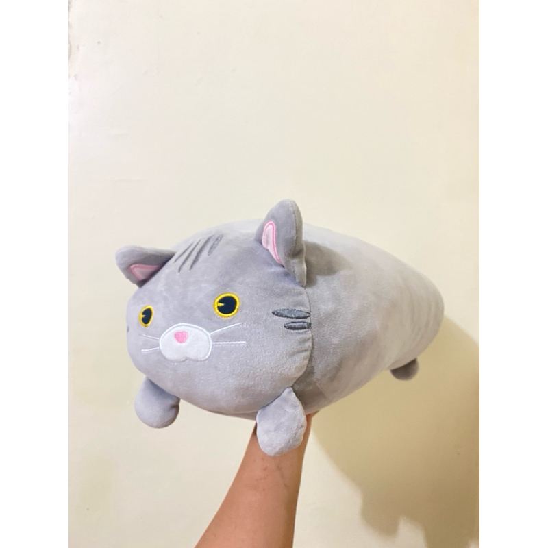 Boneka Bantal Guling Karakter Kucing abu Lucu size 52x16cm / Boneka Kucing /Boneka Bantal Guling Kar