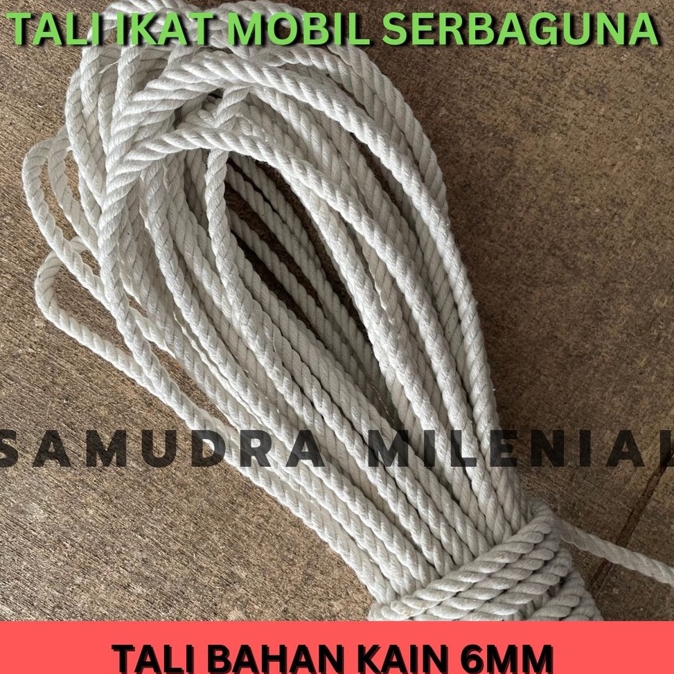 Best Seller TALI TAMBANG BAHAN KAIN 6MM TALI IKAT MOBIL TRUK  TALI LOSBAK  TALI TERPAL MOBIL  TALI I