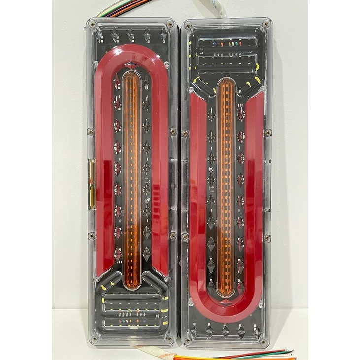 1 Set StopLamp Truk Variasi 46 CM Model U Transformer 24 Volt Lampu Belakang Rem Sein Sen Modifikasi