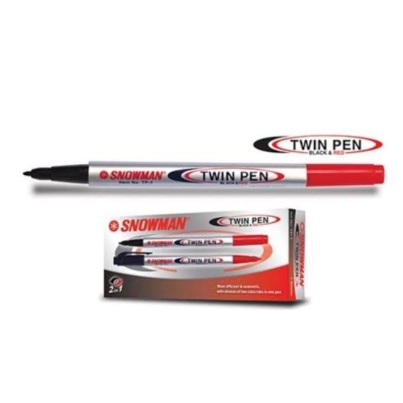 

Snowman Twin pen - Red & Black - Spidol Warna