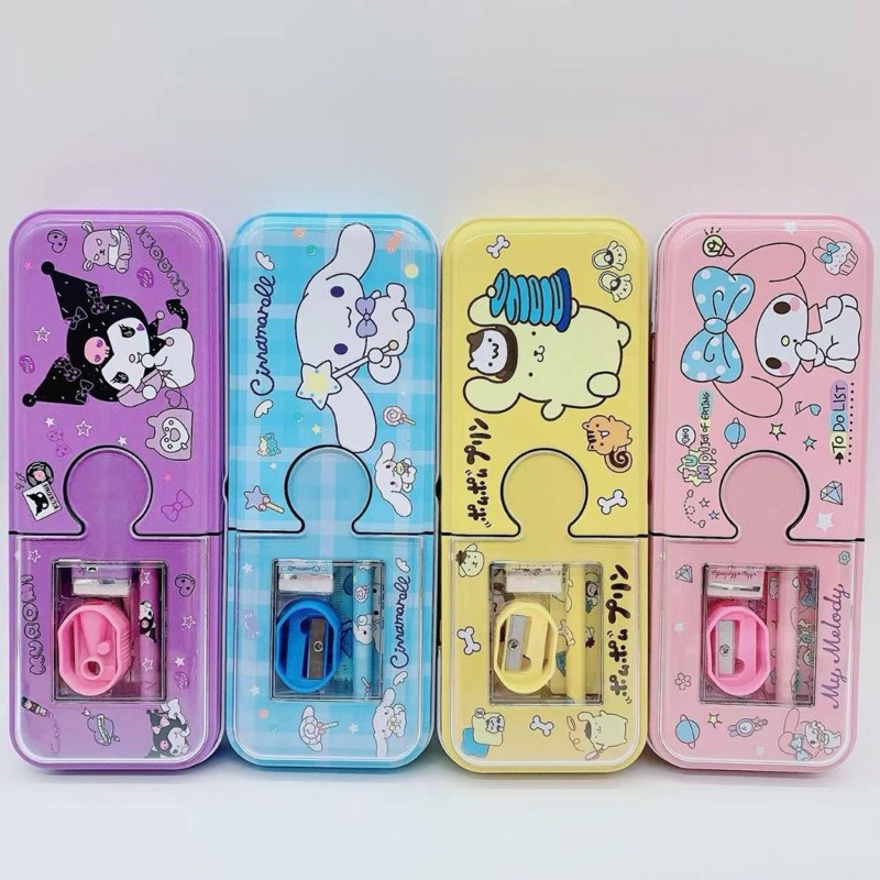 

Kotak Pensil sanrio 2 susun / kotak pensil set rantang / set kotak pensil