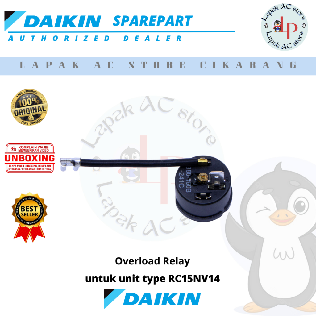 Over Load Relay AC DAIKIN Thailand 1/2 PK RC15NV14