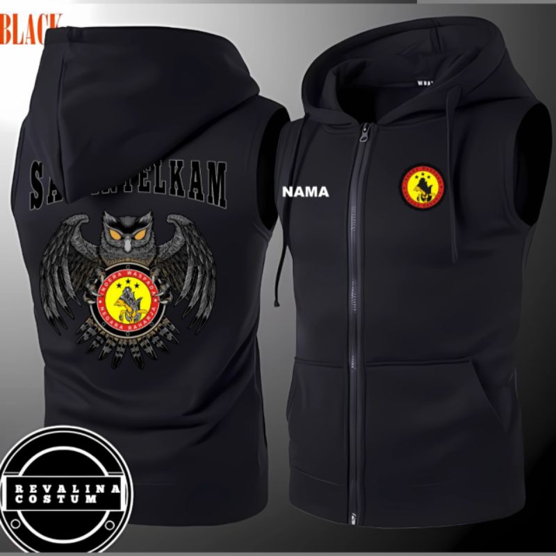 JAKET VEST ZIPPER SAT INTELKAM POLRI / TACTICAL WARNA HITAM