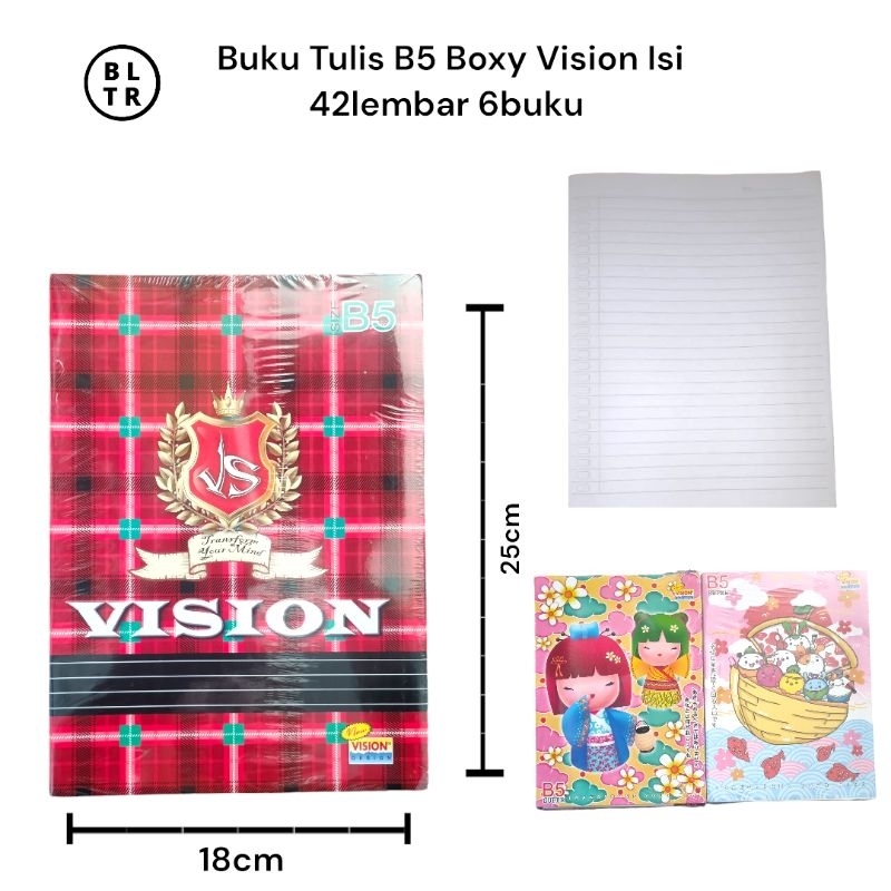 

PAK //BUKU TULIS GARIS B5 BOXY VISION BESAR 42 LEMBAR ISI 6BUKU TULIS //NEW ORIGINAL