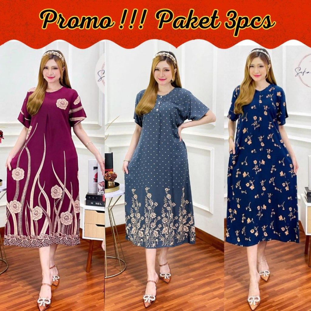 PAKET GROSIR DASTER PAKET USAHA Daster Wanita Rayon Grade A Busui Resleting Depan Baju Tidur Daster 