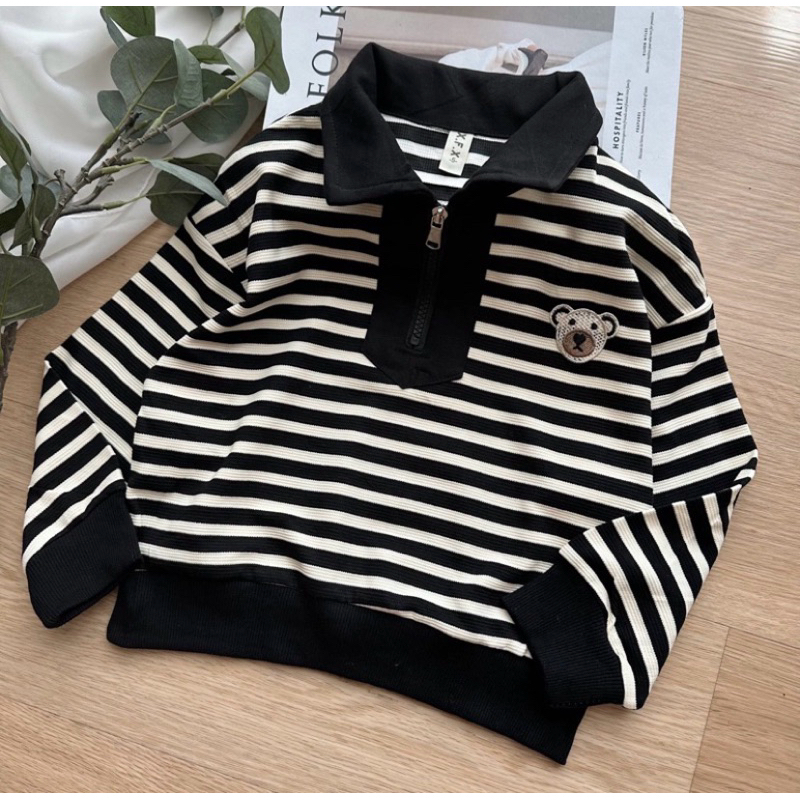 Preloved Crozee polo sweater Anak Bear Black | Oclo Kids