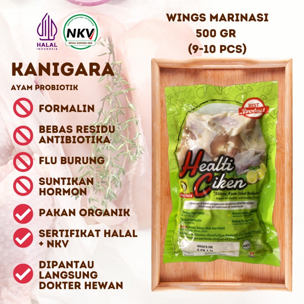 

MEDIUM HEALTI CIKEN MARINASI WINGS SAYAP HALAL HEALTHY CHICKEN 400-500GR