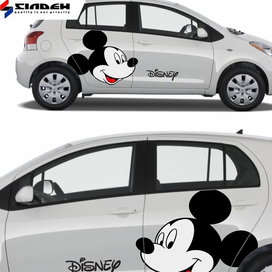 sindeh graphica cutting sticker mobil mickey mouse warna lucu stiker mobil striping agya ayla brio h