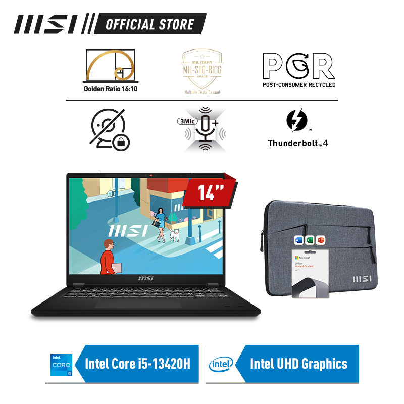 MSI Modern 14 H D13MG i5-13420H UHD Graphics 14" 16:10 FHD+
