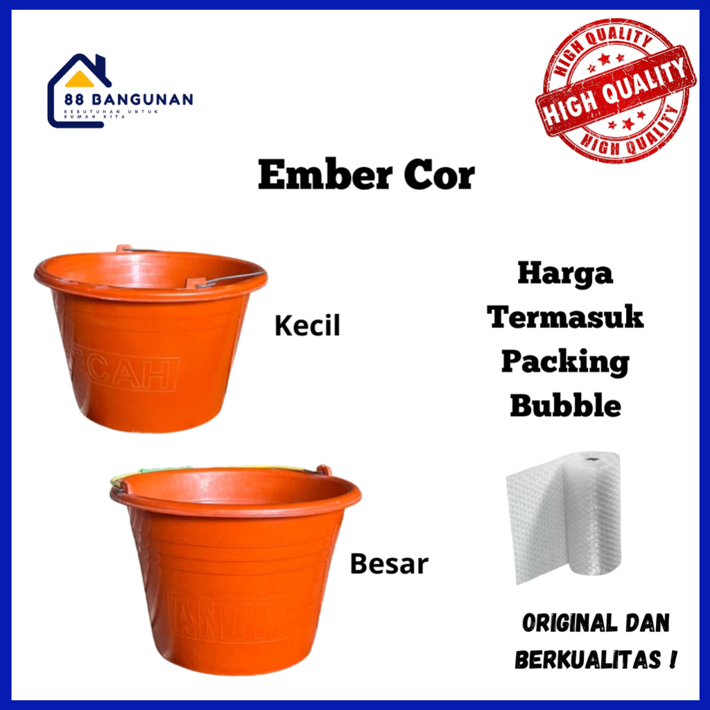 EMBER COR KECIL & BESAR ORANGE ANTI PECAH SEMEN / EMBER TUKANG / EMBER SERBAGUNA